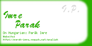 imre parak business card